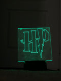 Harry Potter Outline LED Acrylic Night Light with Base changing colors and remote